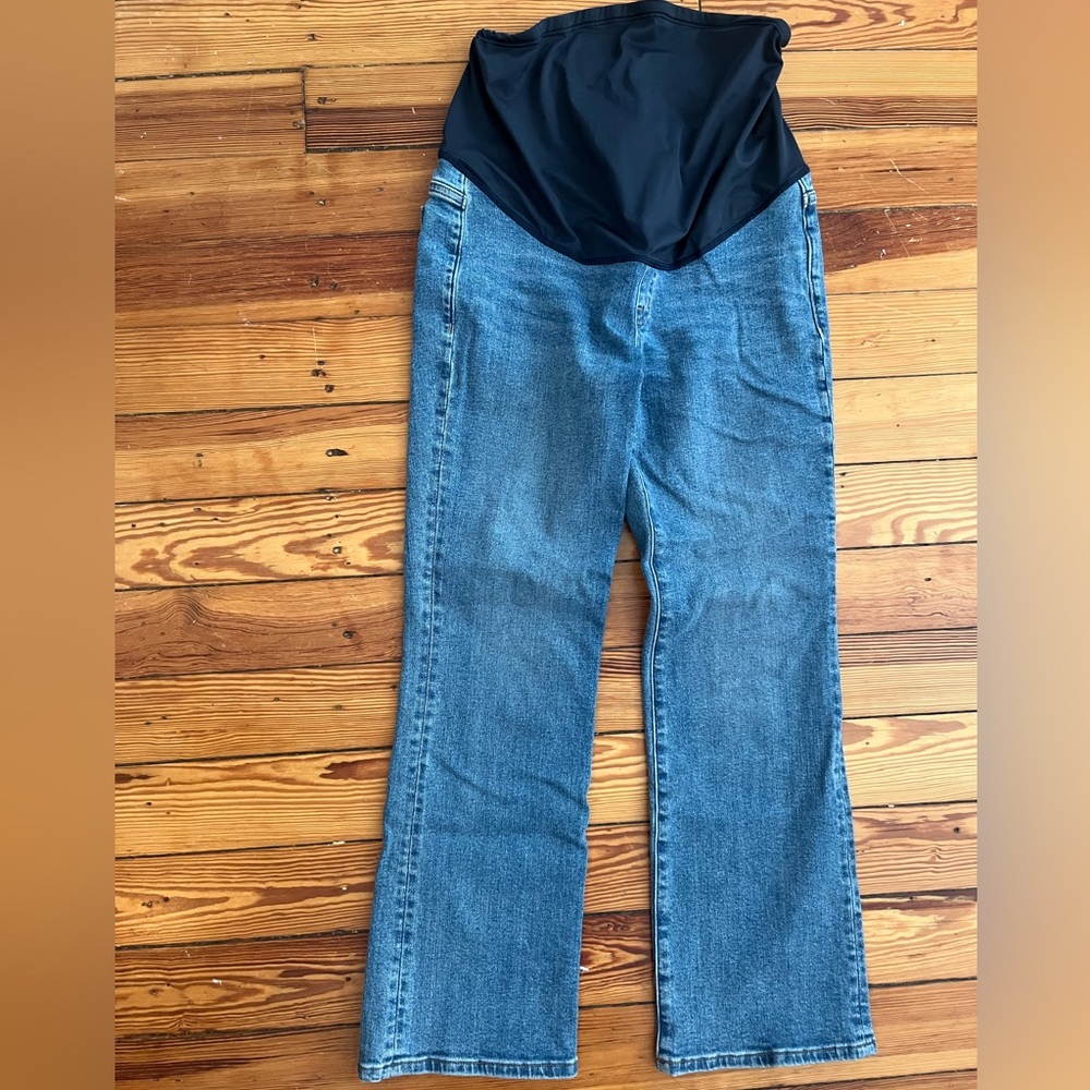 Madewell Maternity Blue Kick Out Crop Jeans